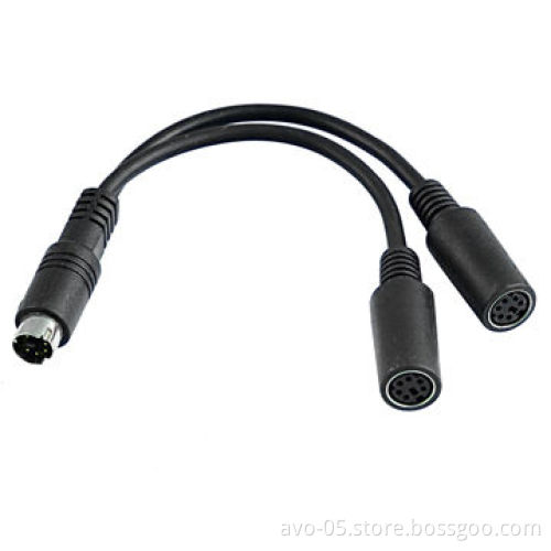 Mini DIN Cable Assembly, 6-pin Male to 2 x 6-pin Female Extension Serial